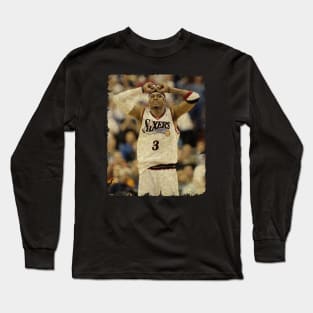 Allen Iverson in Philadelphia 76ers Long Sleeve T-Shirt